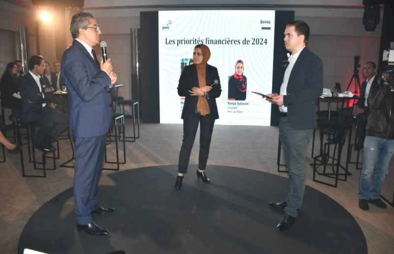 Mohamed Rqibate et Kenza Sabouni, lors de la présentation de l'Etude Priorités2024
