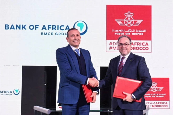 Hamid Addou, PDG de la RAM et Khalid Nasr, Directeur Général exécutif de Bank Of Africa.