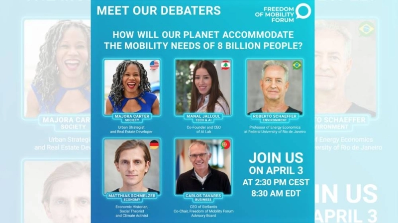 Le 2ème Forum Freedom of Mobility initié par Stellantis débattera le 3 avril 2024 de l'avenir de la mobilité dans le monde.