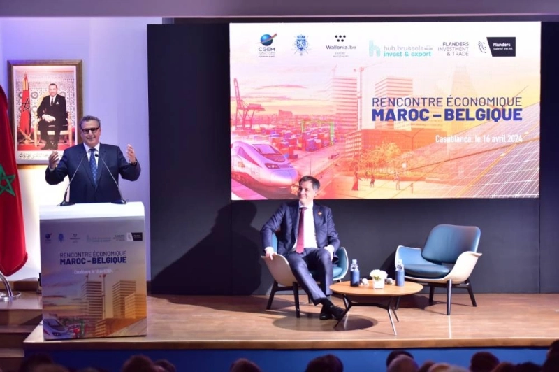 Aziz Akhannouch, chef du gouvernement et Alexander De Croo, premier ministre belge.