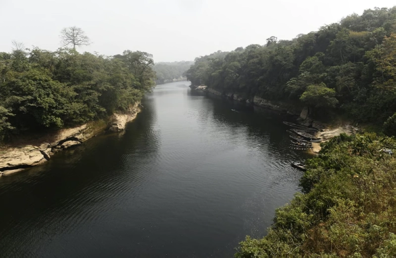 La Cross River sépare le Nigeria du Cameroun