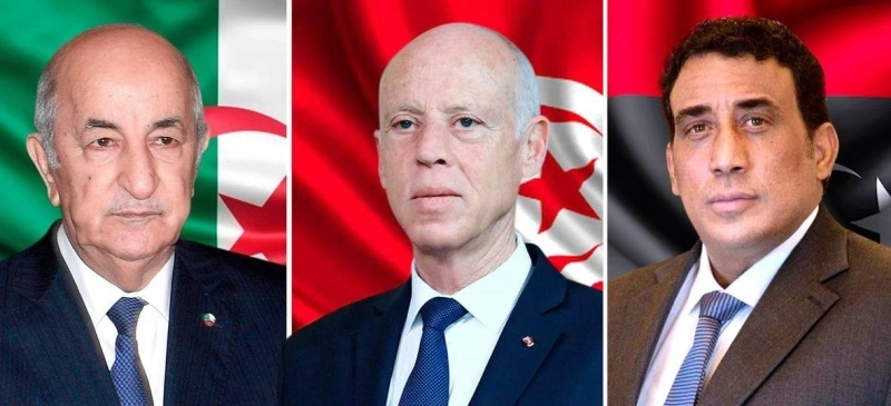 L'algérien Abdelmajid Tebboun, le tunisien Kaïs Saed et le libyen Mohamed al-Menfi.