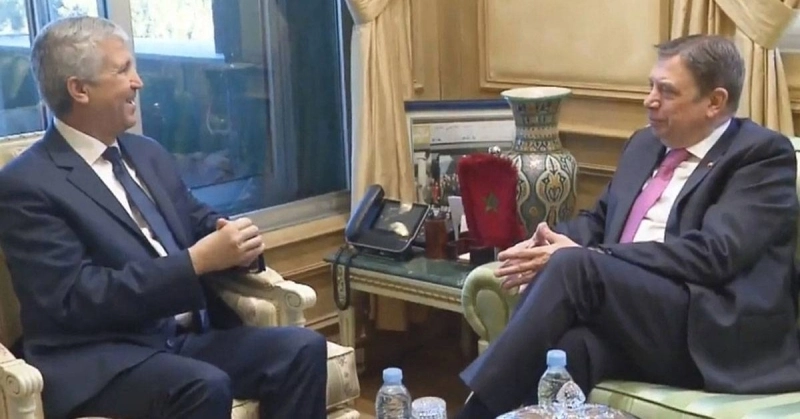Mohamed Sadiki, ministre de l’agriculture, de la pêche maritime, du développement rural et des eaux et forêts et Luis Planas, ministre espagnol de l'agriculture, de la pêche et de l'alimentation.