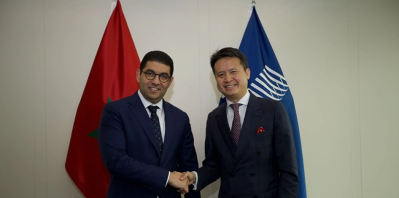 M. Mehdi Bensaid avec Daren Tang, DG de l'OMPI, le 23 avril 2024 à Genève.
