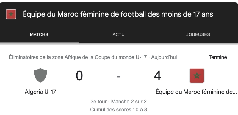Double 4-0, a force des U17 marocaines