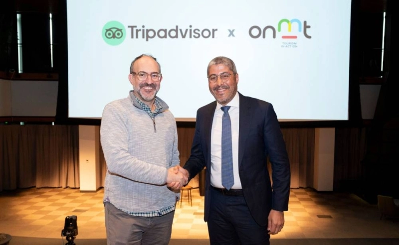 Adel El Fakir, directeur général de l'ONMT, et Matt Goldberg, CEO de Tripadvisor.