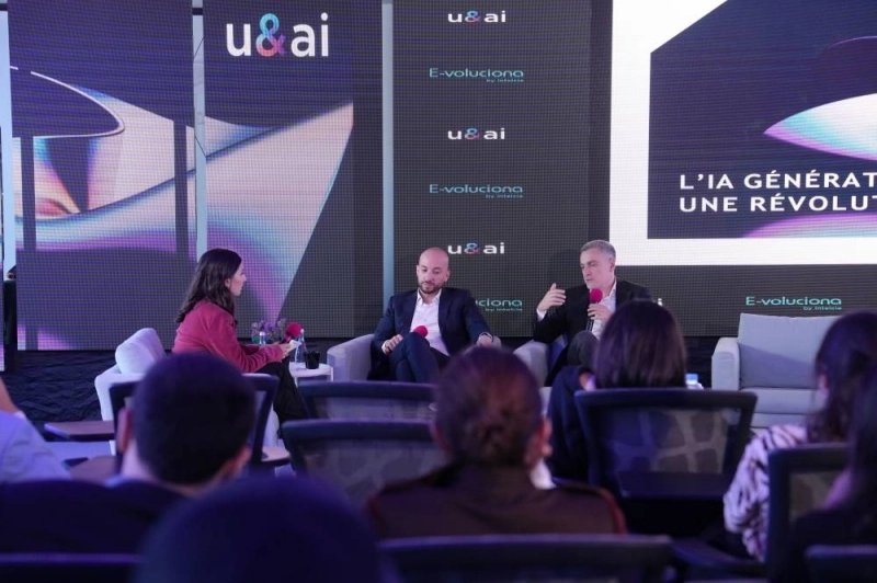 Manal Bernoussi, DG de Leaders On Purpose, modératrice,, Walid Daou, expert IA UM6P et Youssef El Aoufir, Deputy CEO Intelcia