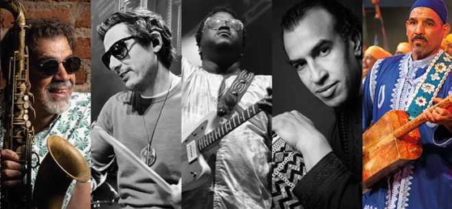 Maâlem Mohamed Kouyou, Rhani Krija, Guimba Kouyaté,Jon Grandcamp, Kike Perdomo,Mehdi Chaib & Hbs Trumpet.