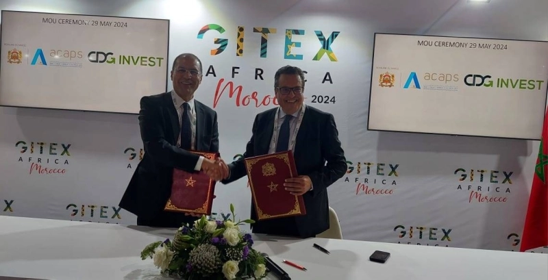 Khalid Safir, directeur général du groupe CDG et président du conseil de CDG Invest et Abderrahim Chaffai, Président de l’ACAPS.