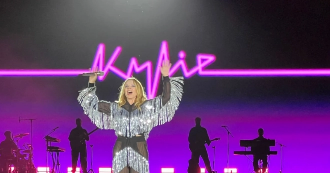 Kylie Minogue lors de son concert d'ouverture de Mawazine 2024 à l'OLM Souissi.