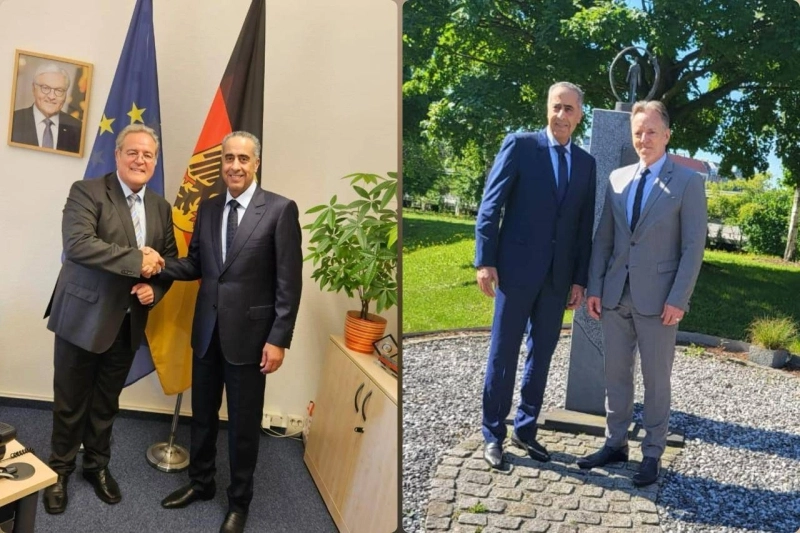 Abdellatif Hammouchi avec Dieter Romann (photo de gauche) et avec Holger Münch (Photo de droite)