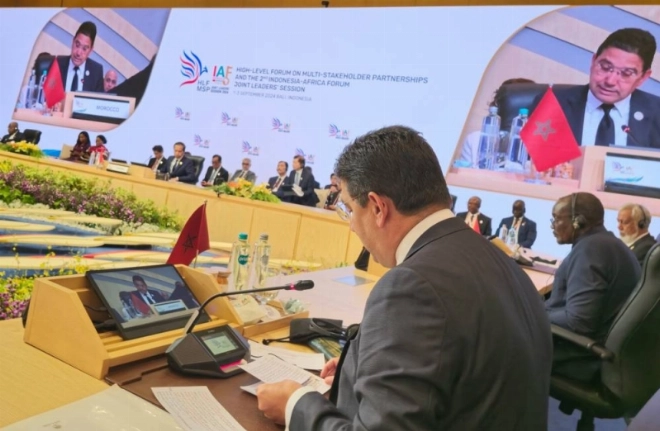 Nasser Bourita énonçant les propositions du Maroc au FIA 2024