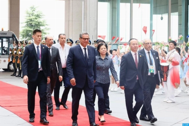 Arrivée d'Akhannouch en Chine