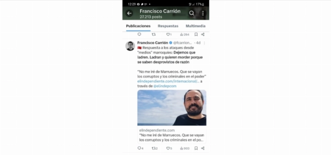 Tweet de Francisco Carrión