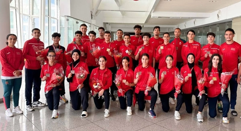 La sélection marocaine de karaté (Cadets, Juniors, U21).
