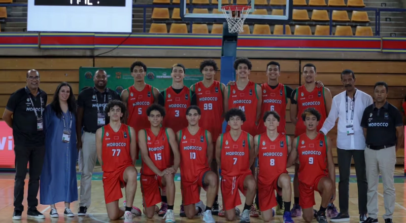 L'équipe nationale U18 de Basket.