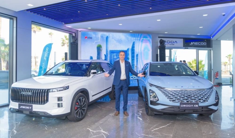 Laurent Genêt, DG CFAO Mobility au Maroc présente les SUV chinois OMODA C5 & JAECOO 7 au Showroom de Casablanca.