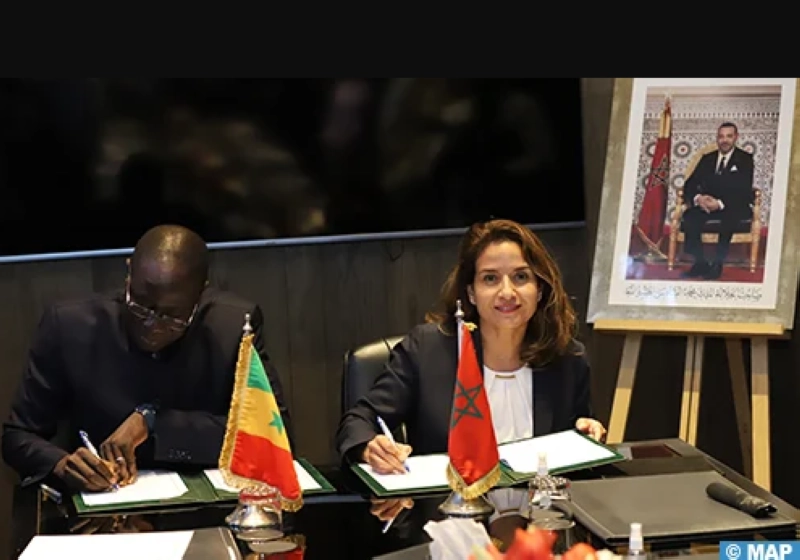 La ministre de la Transition énergétique et du Développement durable, Leila Benali, et le ministre sénégalais de l’Environnement et de la Transition écologique, Daouda Ngom.
Photo Map