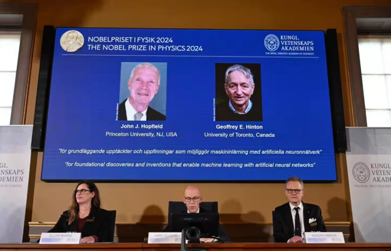 Le Pric Nobel de physique décerné à Geoffrey Hinton et à John Hopfield.