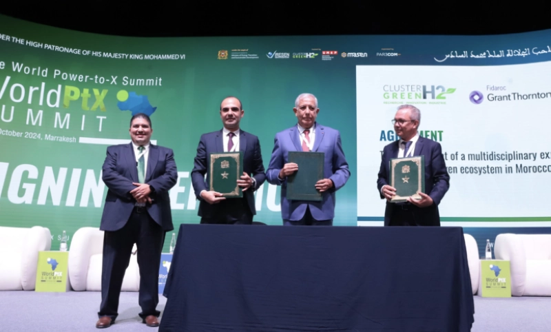 Lors du "World Power-To-X Summit" à Marrakech, quatre conventions ont été signées pour renforcer la coopération sur l'hydrogène vert au Maroc.