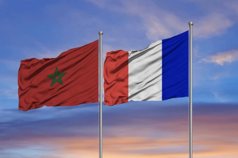 Drapeaux Maroc-France