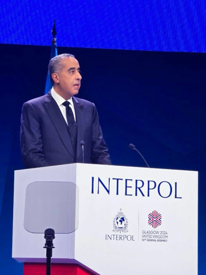 Abdellatif Hammouchi à la tribune d'Interpol