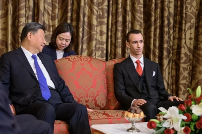 SAR le Prince Héritier Moulay El Hassan recevant le Président chinois Xi Jinping