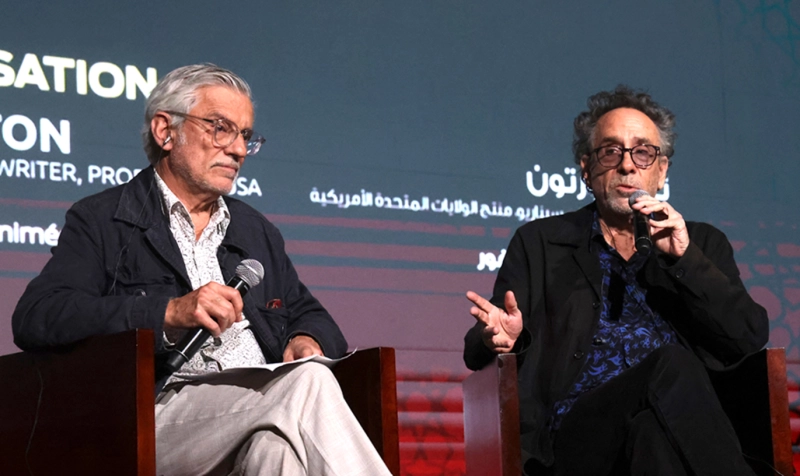 Le réalisateur américain Tim Burton animant une Masterclass au théâtre Meyden lors de la 21e édition du FIFM.