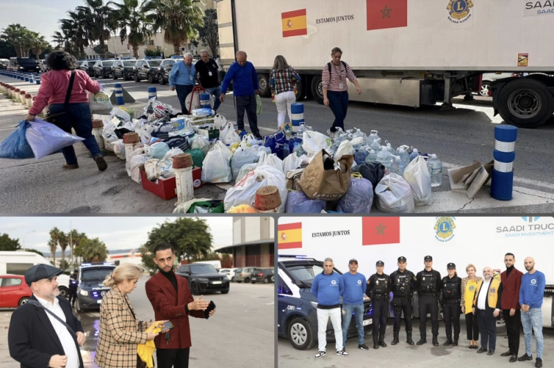 Une vue de l'opération d'acheminement des aides marocaines