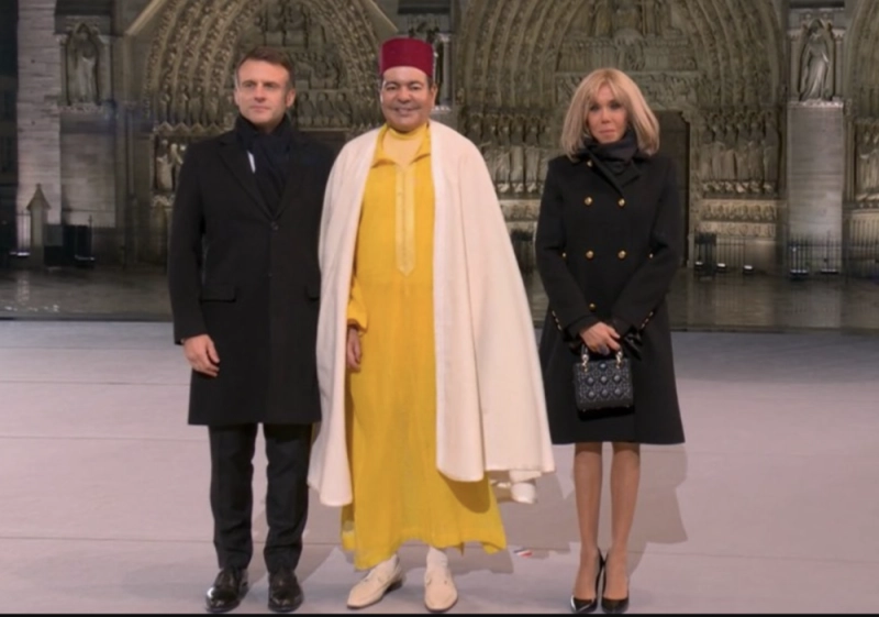 SAR le Prince Moulay Rachid avec Emmanuel Macron et Brigitte Macron