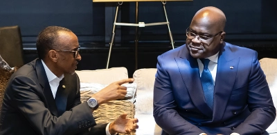 Le président du Rwanda Paul Kagame, et le président de la République démocratique du Congo (RDC) Félix Tshisekedi