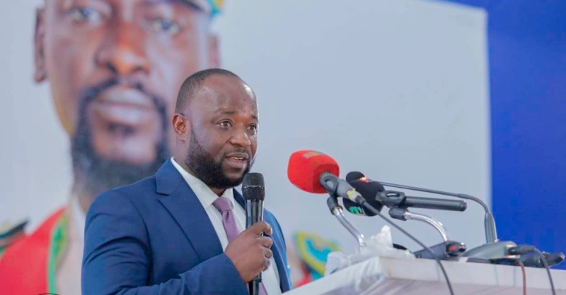 Le ministre guinéen du travail et de la fonction publique, Faya François Bourouno dans son discours de lancement de la politique nationale de sécurité et santé au travail.
