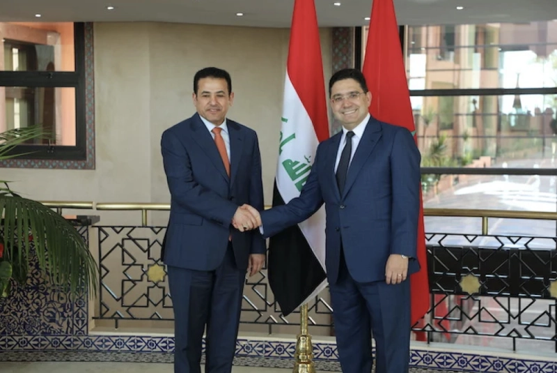 Nasser Bourita avec le Conseiller à la Sécurité nationale de l'Irak, Qassem Al-Araji