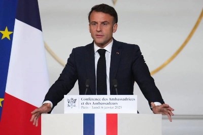 Emmanuel Macron s'exprimant lors de la conférence des ambassadeurs - PH. AFP