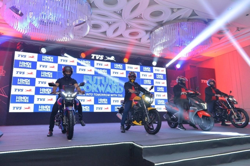 Les modèles TVS Motor lancés au Maroc (Ntorq 125, Raider 125, Apache 160 et Apache 200).