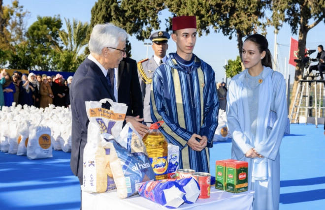 SAR le Prince Héritier Moulay El Hassan et SAR la Princesse Lalla Khadija Lançant l'opération nationale %22Ramadan 1446%22 sur Hautes Instructions Royales