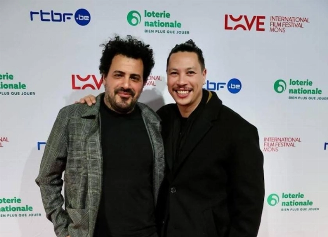 L’acteur marocain Ayoub Gretaa et le réalisateur Saïd Hamich Benlarbi.