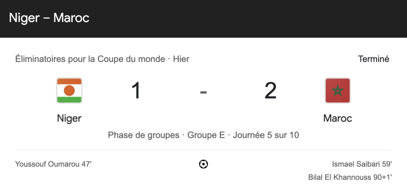 Le Maroc leader du groupe E