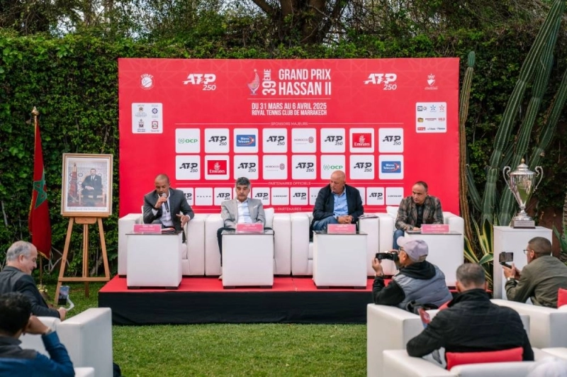 Hicham Arazi lors de la conférence de presse du Grand Prix Prix Hassan II à Marrakech.