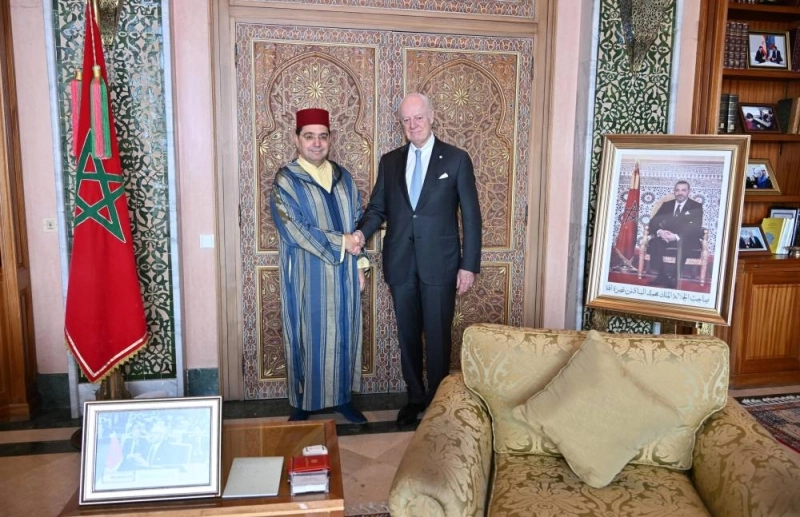 Nasser Bourita recevant Staffan de Mistura