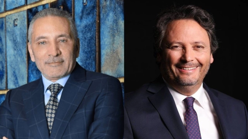 Moulay Hafid Elalamy, président du Conseil de Surveillance de Société Générale Maroc et Ahmed El Yacoubi, Président du Directoire de la banque.