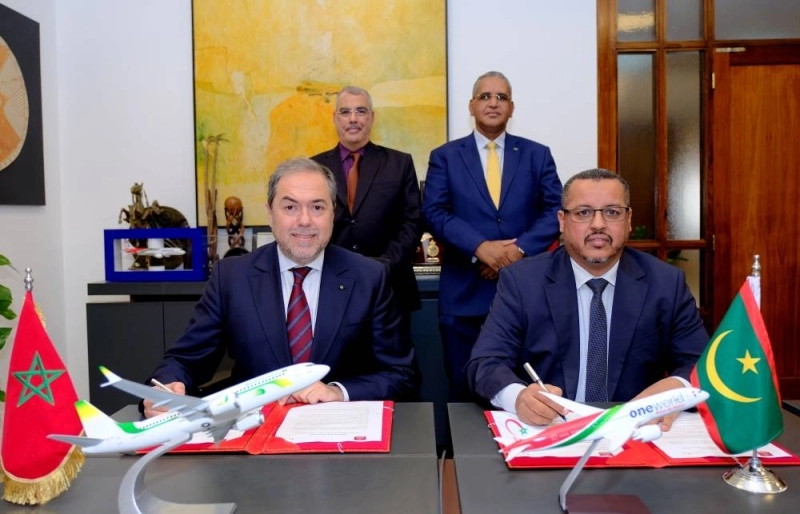 Hamid Addou, PDG de Royal Air Maroc, et Ahmed Salem Mohamed Vall Ammi, DG de Mauritania Airlines.