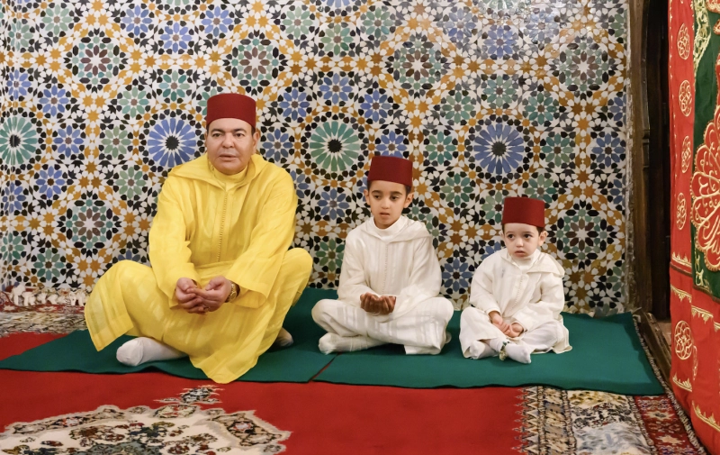 SAR le Prince Moulay Rachid avec les Princes Moulay Ahmed et Moulay Abdeslam