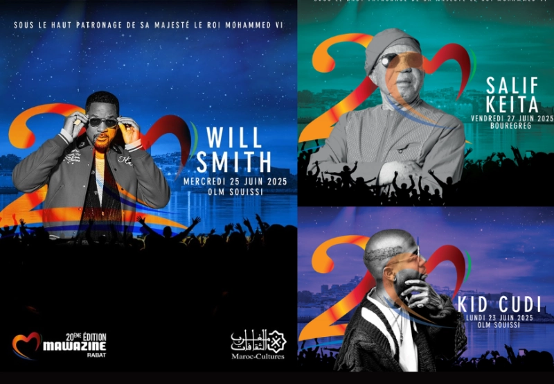 Will Smith, Kid Cudi et Salif Keita enflammeront la 20e édition du Festival Mawazine à Rabat.