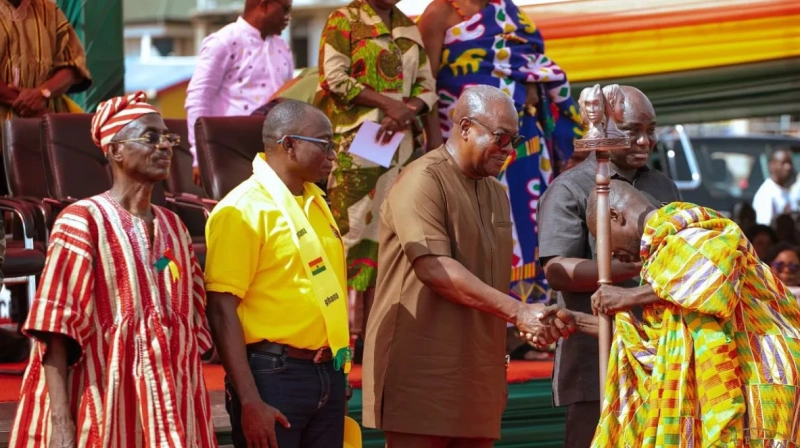 Le président ghanéen John Mahama lors du lancement officiel du « Feed Ghana Programme ».