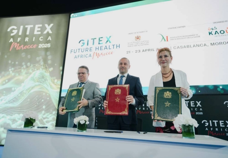 Signature de convention de partenariat pour le lancement Gitex future health Africa au Maroc.