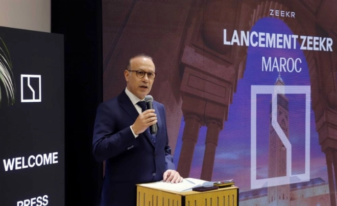 Tarafa Marouane, PDG du Groupe OPTORG, lors du lancement de la marque ZEEKR le 17 avril 2025 à Casablanca.