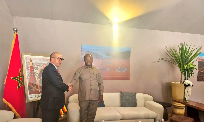Le ministre d’État à l’Agriculture de la République de l’Ouganda, Fred Bwiino Kyakulaga, et le ministre de l’Agriculture, de la Pêche maritime, du Développement rural et des Eaux et Forêts, Ahmed El Bouari