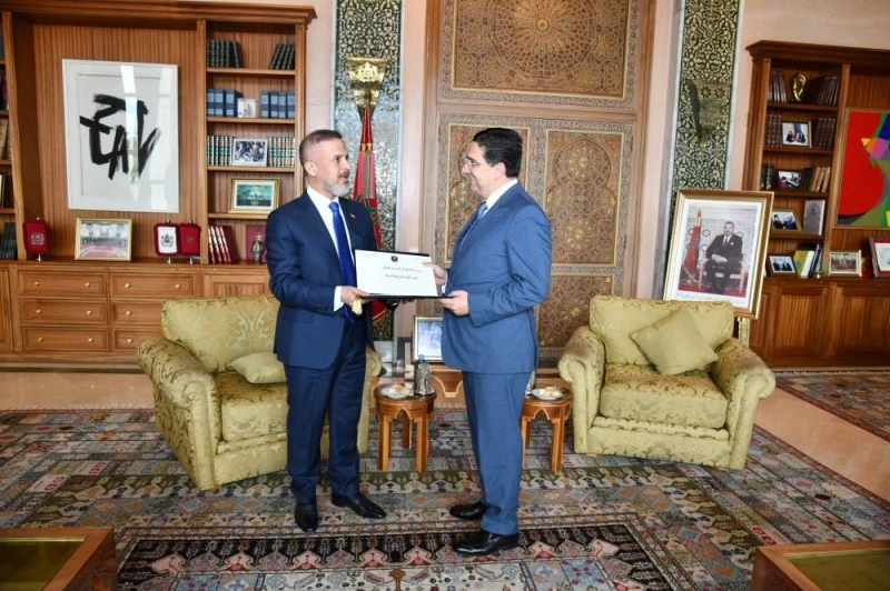 Nasser Bourita recevant l'émissaire du président irakien