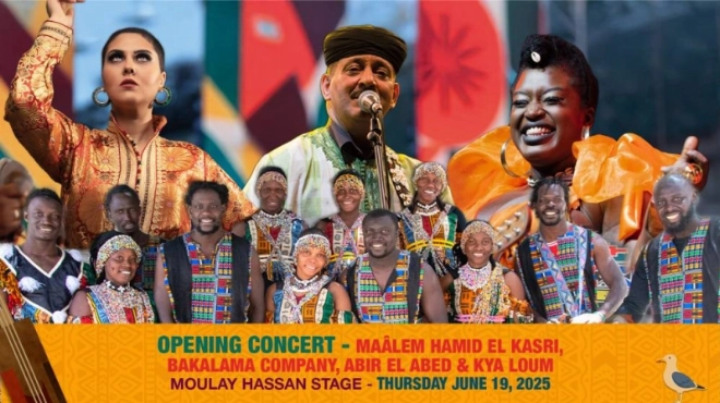 Le concert d'ouverture de Gnaoua 2025 réunira Maâlem Hamid El Kasri, la compagnie Bakalama, Abir El Abed et KyaLoum.